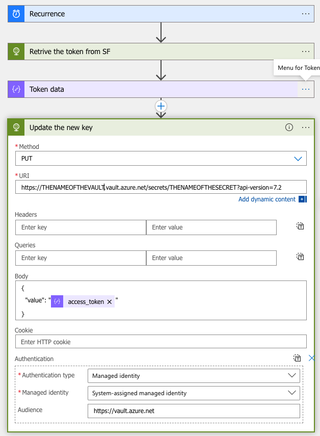 Azure key vault secret update